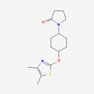 molecular formula C15H22N2O2S B2754425 1-{4-[(4,5-Dimethyl-1,3-thiazol-2-yl)oxy]cyclohexyl}pyrrolidin-2-one CAS No. 2200965-63-3