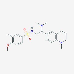 molecular formula C22H31N3O3S B2754431 N-(2-(dimethylamino)-2-(1-methyl-1,2,3,4-tetrahydroquinolin-6-yl)ethyl)-4-methoxy-3-methylbenzenesulfonamide CAS No. 953986-96-4