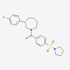(3-(4-Fluorophenyl)azepan-1-yl)(4-(pyrrolidin-1-ylsulfonyl)phenyl)methanone