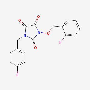 1-[(2-Fluorophenyl)methoxy]-3-[(4-fluorophenyl)methyl]imidazolidine-2,4,5-trione