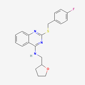 2-[(4-fluorophenyl)methylsulfanyl]-N-(oxolan-2-ylmethyl)quinazolin-4-amine