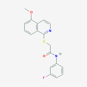 molecular formula C18H15FN2O2S B2754463 N-(3-fluorophenyl)-2-((5-methoxyisoquinolin-1-yl)thio)acetamide CAS No. 1203057-90-2