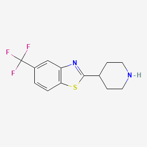 molecular formula C13H13F3N2S B2754467 2-(piperidin-4-yl)-5-(trifluoromethyl)-1,3-benzothiazole CAS No. 400797-96-8