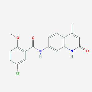 B2754470 5-chloro-2-methoxy-N-(4-methyl-2-oxo-1H-quinolin-7-yl)benzamide CAS No. 1251558-24-3