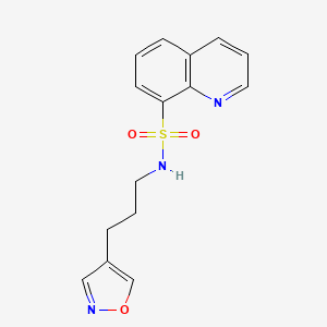 molecular formula C15H15N3O3S B2754477 N-(3-(isoxazol-4-yl)propyl)quinoline-8-sulfonamide CAS No. 1903159-79-4