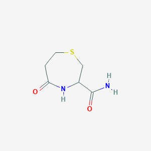 molecular formula C6H10N2O2S B2754510 5-Oxo-1,4-thiazepane-3-carboxamide CAS No. 1396573-82-2