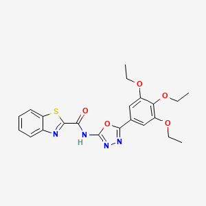 molecular formula C22H22N4O5S B2754532 N-[5-(3,4,5-triethoxyphenyl)-1,3,4-oxadiazol-2-yl]-1,3-benzothiazole-2-carboxamide CAS No. 891125-89-6