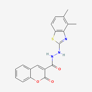 molecular formula C19H15N3O3S B2754541 N'-(4,5-dimethyl-1,3-benzothiazol-2-yl)-2-oxo-2H-chromene-3-carbohydrazide CAS No. 851980-52-4