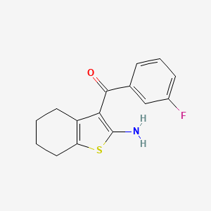 molecular formula C15H14FNOS B2754557 3-(3-Fluorobenzoyl)-4,5,6,7-tetrahydro-1-benzothiophen-2-amine CAS No. 399043-35-7