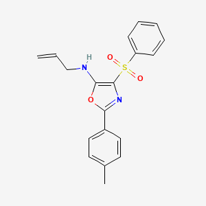 molecular formula C19H18N2O3S B2754588 N-allyl-4-(phenylsulfonyl)-2-(p-tolyl)oxazol-5-amine CAS No. 862741-49-9