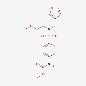 molecular formula C16H20N2O6S B2754628 methyl (4-(N-(furan-3-ylmethyl)-N-(2-methoxyethyl)sulfamoyl)phenyl)carbamate CAS No. 1797309-67-1