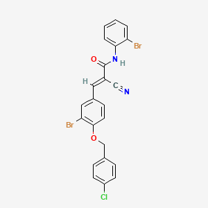 B2754643 (E)-3-[3-bromo-4-[(4-chlorophenyl)methoxy]phenyl]-N-(2-bromophenyl)-2-cyanoprop-2-enamide CAS No. 380477-94-1