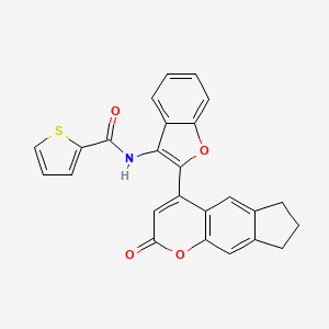 molecular formula C25H17NO4S B2754670 N-(2-{2-oxo-2H,6H,7H,8H-cyclopenta[g]chromen-4-yl}-1-benzofuran-3-yl)thiophene-2-carboxamide CAS No. 921159-46-8