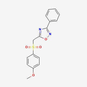 5-(((4-Methoxyphenyl)sulfonyl)methyl)-3-phenyl-1,2,4-oxadiazole