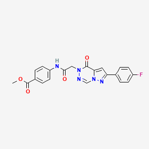 molecular formula C21H16FN5O4 B2754680 methyl 4-({[2-(4-fluorophenyl)-4-oxopyrazolo[1,5-d][1,2,4]triazin-5(4H)-yl]acetyl}amino)benzoate CAS No. 1021045-90-8
