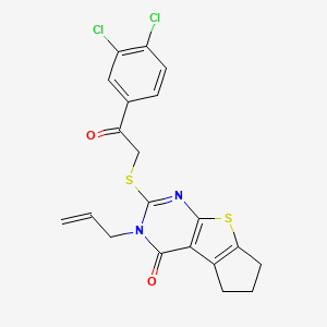 10-{[2-(3,4-Dichlorophenyl)-2-oxoethyl]sulfanyl}-11-(prop-2-en-1-yl)-7-thia-9,11-diazatricyclo[6.4.0.0^{2,6}]dodeca-1(8),2(6),9-trien-12-one