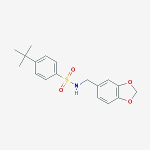 molecular formula C18H21NO4S B275470 N-(1,3-benzodioxol-5-ylmethyl)-4-tert-butylbenzenesulfonamide 