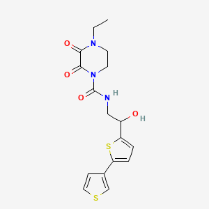 molecular formula C17H19N3O4S2 B2754702 N-(2-{[2,3'-bithiophene]-5-yl}-2-hydroxyethyl)-4-ethyl-2,3-dioxopiperazine-1-carboxamide CAS No. 2097913-94-3