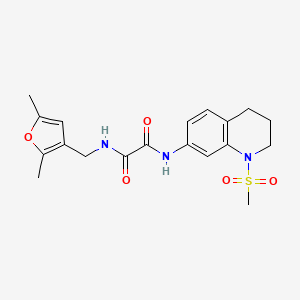 molecular formula C19H23N3O5S B2754704 N-[(2,5-dimethylfuran-3-yl)methyl]-N'-(1-methanesulfonyl-1,2,3,4-tetrahydroquinolin-7-yl)ethanediamide CAS No. 1351607-15-2
