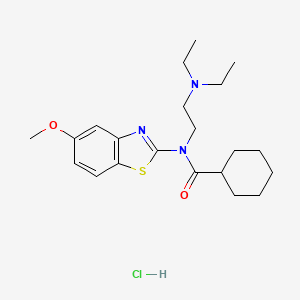 molecular formula C21H32ClN3O2S B2754709 N-(2-(diethylamino)ethyl)-N-(5-methoxybenzo[d]thiazol-2-yl)cyclohexanecarboxamide hydrochloride CAS No. 1215741-55-1