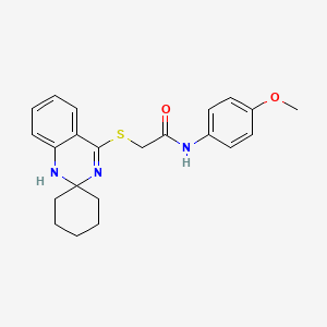 molecular formula C22H25N3O2S B2754741 N-(4-methoxyphenyl)-2-{1'H-spiro[cyclohexane-1,2'-quinazoline]sulfanyl}acetamide CAS No. 893787-39-8