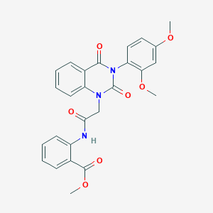 molecular formula C26H23N3O7 B2754743 methyl 2-(2-(3-(2,4-dimethoxyphenyl)-2,4-dioxo-3,4-dihydroquinazolin-1(2H)-yl)acetamido)benzoate CAS No. 892265-87-1