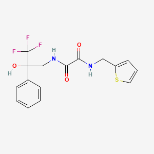 molecular formula C16H15F3N2O3S B2754757 N-[(thiophen-2-yl)methyl]-N'-(3,3,3-trifluoro-2-hydroxy-2-phenylpropyl)ethanediamide CAS No. 1351611-79-4