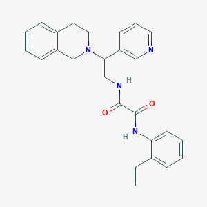 molecular formula C26H28N4O2 B2754764 N-(2-ethylphenyl)-N'-[2-(pyridin-3-yl)-2-(1,2,3,4-tetrahydroisoquinolin-2-yl)ethyl]ethanediamide CAS No. 903324-37-8