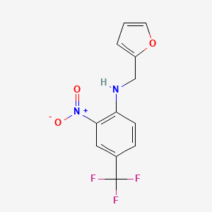 molecular formula C12H9F3N2O3 B2754768 N-(furan-2-ylmethyl)-2-nitro-4-(trifluoromethyl)aniline CAS No. 381196-30-1