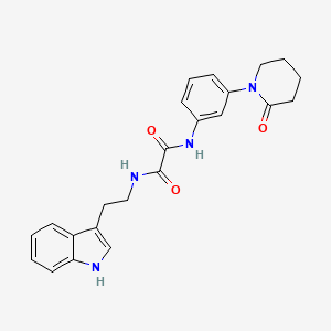molecular formula C23H24N4O3 B2754782 N1-(2-(1H-indol-3-yl)ethyl)-N2-(3-(2-oxopiperidin-1-yl)phenyl)oxalamide CAS No. 941980-02-5