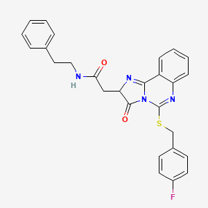 molecular formula C27H23FN4O2S B2754792 2-(5-((4-fluorobenzyl)thio)-3-oxo-2,3-dihydroimidazo[1,2-c]quinazolin-2-yl)-N-phenethylacetamide CAS No. 959564-98-8