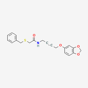 molecular formula C20H19NO4S B2754815 N-(4-(benzo[d][1,3]dioxol-5-yloxy)but-2-yn-1-yl)-2-(benzylthio)acetamide CAS No. 1428370-92-6