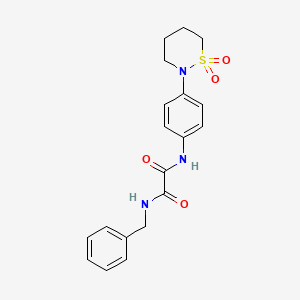 molecular formula C19H21N3O4S B2754816 N'-benzyl-N-[4-(1,1-dioxo-1lambda6,2-thiazinan-2-yl)phenyl]ethanediamide CAS No. 899976-44-4