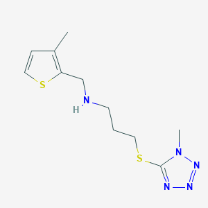 molecular formula C11H17N5S2 B275482 {3-[(1-METHYL-1,2,3,4-TETRAZOL-5-YL)SULFANYL]PROPYL}[(3-METHYLTHIOPHEN-2-YL)METHYL]AMINE 