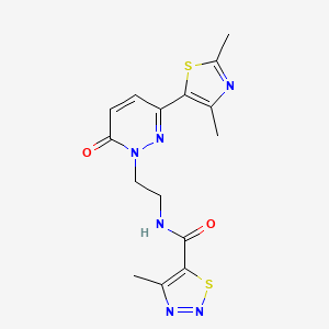 molecular formula C15H16N6O2S2 B2754829 N-(2-(3-(2,4-dimethylthiazol-5-yl)-6-oxopyridazin-1(6H)-yl)ethyl)-4-methyl-1,2,3-thiadiazole-5-carboxamide CAS No. 1251706-67-8