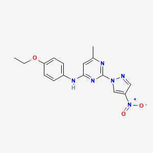 molecular formula C16H16N6O3 B2754840 N-(4-ethoxyphenyl)-6-methyl-2-(4-nitro-1H-pyrazol-1-yl)pyrimidin-4-amine CAS No. 1001502-64-2