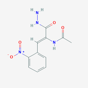 molecular formula C11H12N4O4 B2754858 N-[(Z)-3-Hydrazinyl-1-(2-nitrophenyl)-3-oxoprop-1-en-2-yl]acetamide CAS No. 929973-13-7