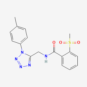 molecular formula C17H17N5O3S B2754907 2-(methylsulfonyl)-N-((1-(p-tolyl)-1H-tetrazol-5-yl)methyl)benzamide CAS No. 921074-70-6