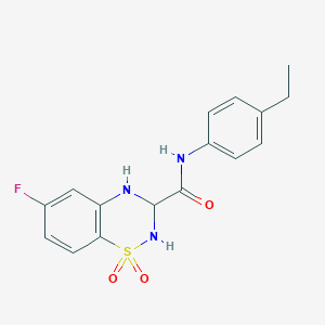molecular formula C16H16FN3O3S B2754915 N-(4-ethylphenyl)-6-fluoro-1,1-dioxo-3,4-dihydro-2H-1lambda6,2,4-benzothiadiazine-3-carboxamide CAS No. 1357648-63-5