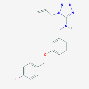 molecular formula C18H18FN5O B275493 N-({3-[(4-FLUOROPHENYL)METHOXY]PHENYL}METHYL)-1-(PROP-2-EN-1-YL)-1,2,3,4-TETRAZOL-5-AMINE 