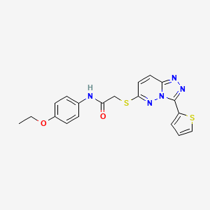 molecular formula C19H17N5O2S2 B2754967 N-(4-ethoxyphenyl)-2-{[3-(thiophen-2-yl)-[1,2,4]triazolo[4,3-b]pyridazin-6-yl]sulfanyl}acetamide CAS No. 868966-62-5
