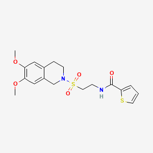molecular formula C18H22N2O5S2 B2754973 N-(2-((6,7-dimethoxy-3,4-dihydroisoquinolin-2(1H)-yl)sulfonyl)ethyl)thiophene-2-carboxamide CAS No. 922015-09-6