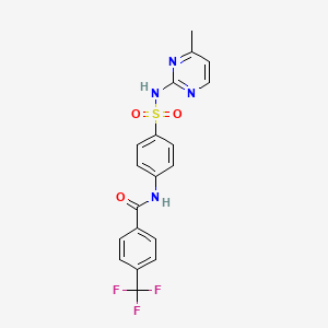 molecular formula C19H15F3N4O3S B2754984 N-{4-[(4-methylpyrimidin-2-yl)sulfamoyl]phenyl}-4-(trifluoromethyl)benzamide CAS No. 667887-29-8