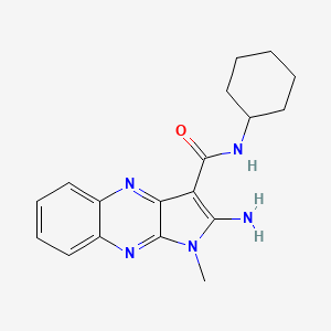 B2755000 2-amino-N-cyclohexyl-1-methyl-1H-pyrrolo[2,3-b]quinoxaline-3-carboxamide CAS No. 881474-10-8