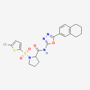 1-((5-chlorothiophen-2-yl)sulfonyl)-N-(5-(5,6,7,8-tetrahydronaphthalen-2-yl)-1,3,4-oxadiazol-2-yl)pyrrolidine-2-carboxamide