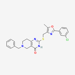 6-benzyl-2-(((2-(3-chlorophenyl)-5-methyloxazol-4-yl)methyl)thio)-5,6,7,8-tetrahydropyrido[4,3-d]pyrimidin-4(3H)-one