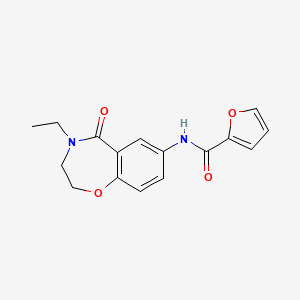 molecular formula C16H16N2O4 B2755021 N-(4-ethyl-5-oxo-2,3,4,5-tetrahydrobenzo[f][1,4]oxazepin-7-yl)furan-2-carboxamide CAS No. 921996-38-5