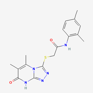 2-((5,6-dimethyl-7-oxo-7,8-dihydro-[1,2,4]triazolo[4,3-a]pyrimidin-3-yl)thio)-N-(2,4-dimethylphenyl)acetamide
