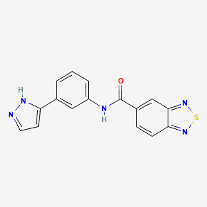 molecular formula C16H11N5OS B2755040 N-[3-(1H-pyrazol-3-yl)phenyl]-2,1,3-benzothiadiazole-5-carboxamide CAS No. 1207048-47-2