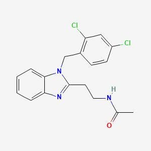 molecular formula C18H17Cl2N3O B2755047 N-{2-[1-(2,4-dichlorobenzyl)-1H-benzimidazol-2-yl]ethyl}acetamide CAS No. 696599-96-9